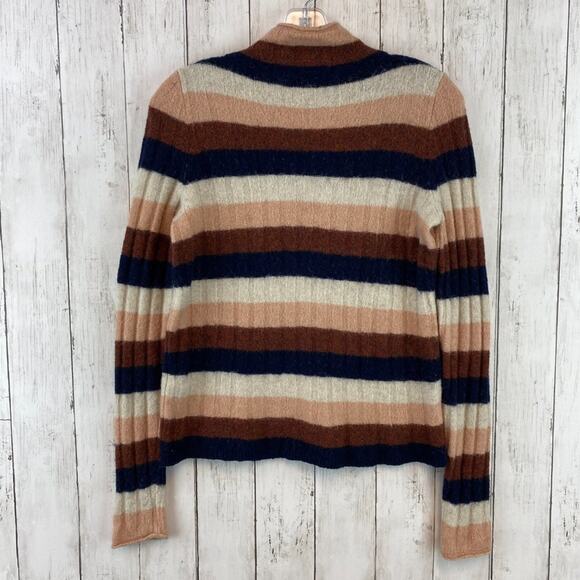 Madewell Wool & Alpaca Striped Evercrest Turtleneck Sweater Coziest Yarn Size XS - Picture 8 of 12